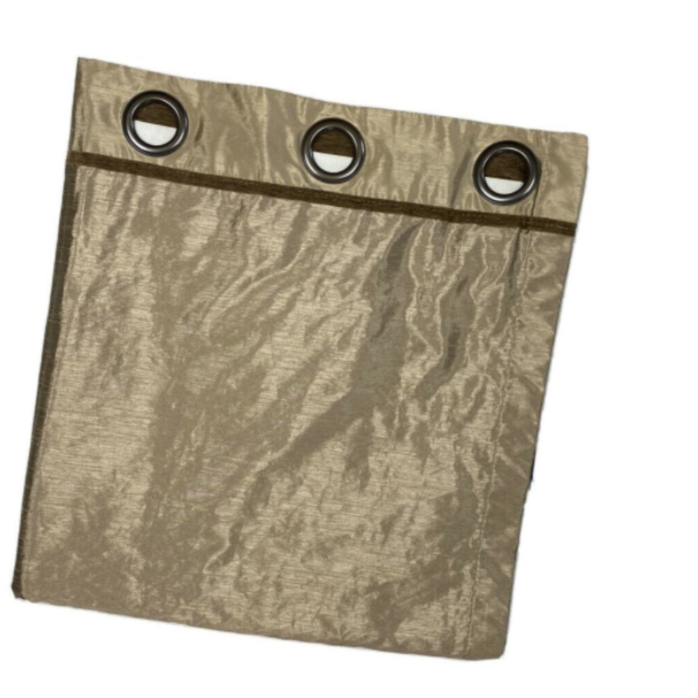 Discontinued Luxury Curtain Panel Brown Silk Long - Picture 3 of 8